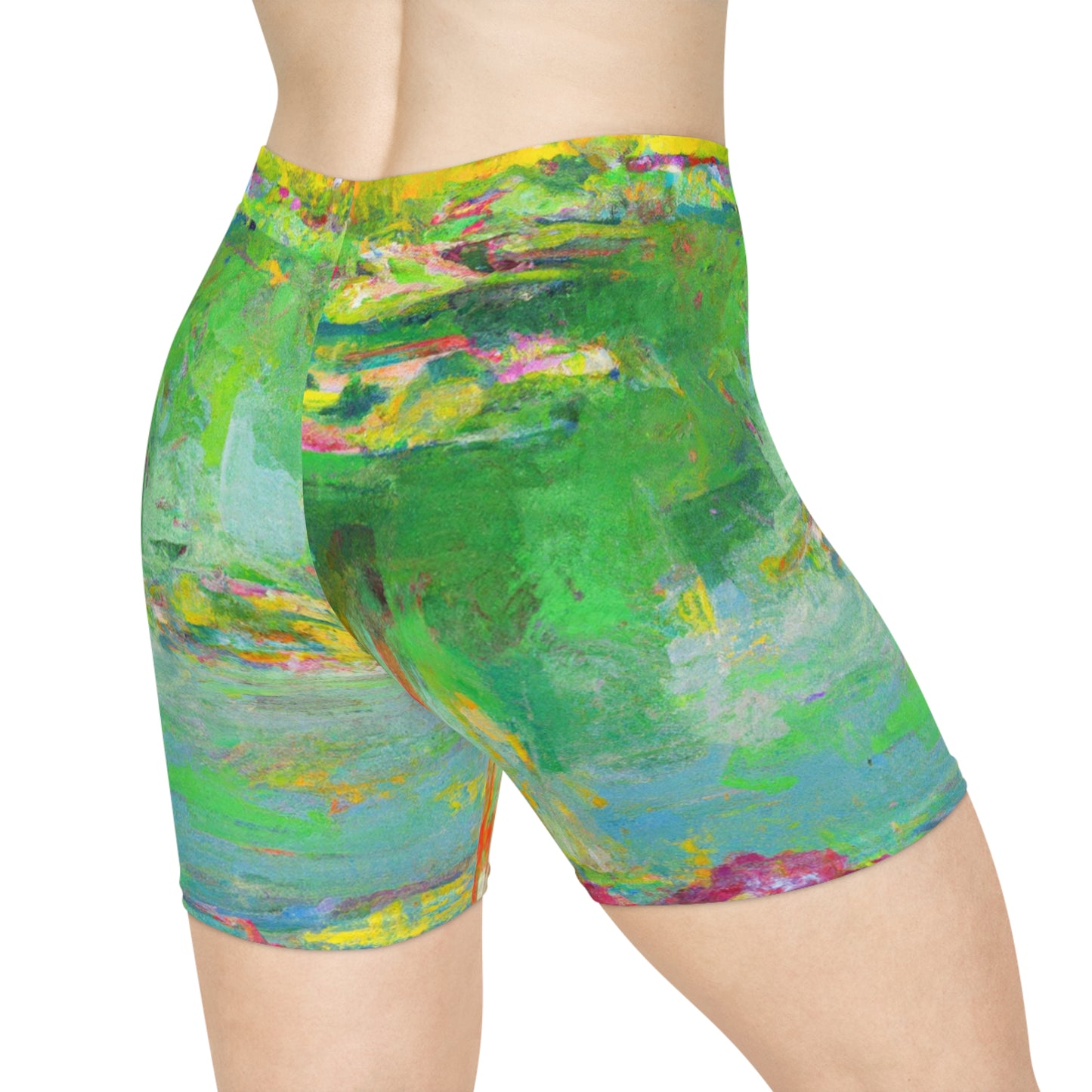 "Lily Aquarelle: Dusk Reflections" - Hot Yoga Short