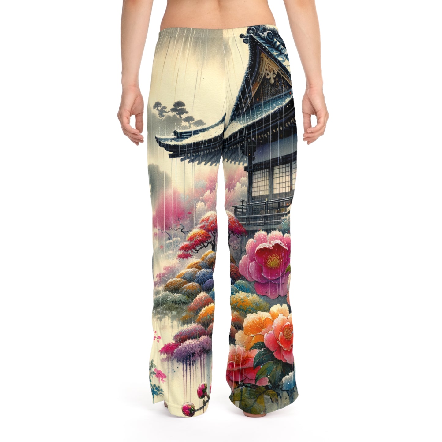 "Rain-drenched Sakura Spectrum" - Women lounge pants