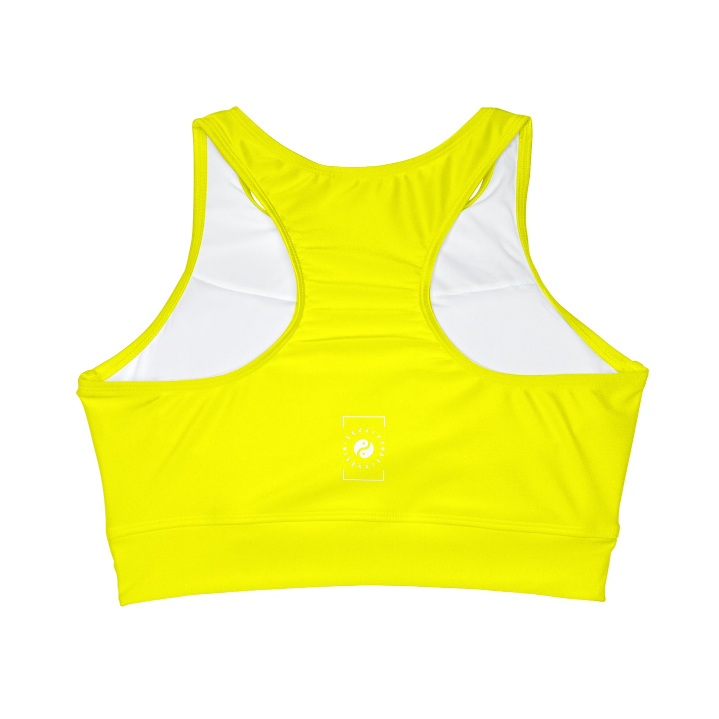 Neon Yellow FFFF00 - High Neck Crop Top