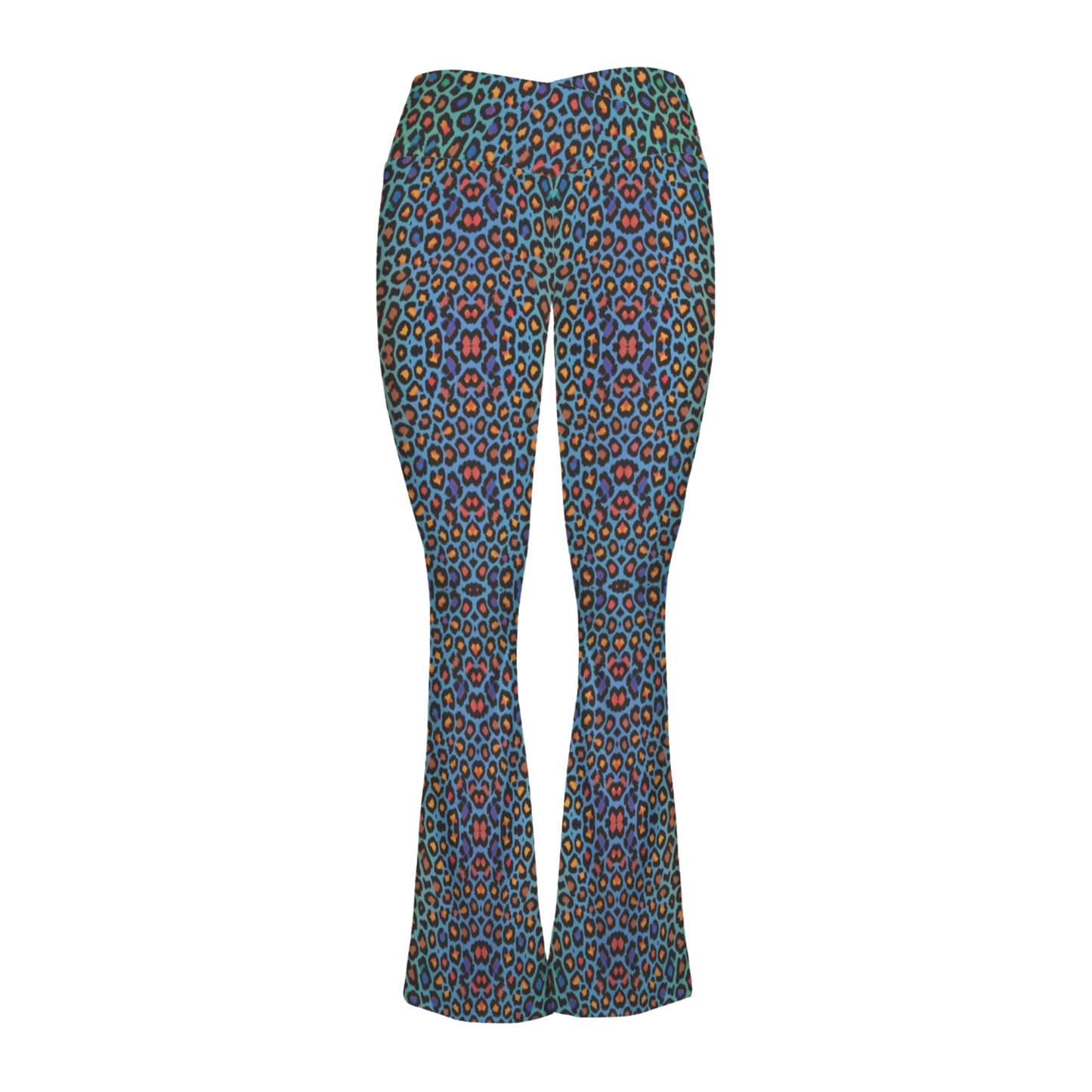 Wild Leopards - Cross Waisted Flair Leggings