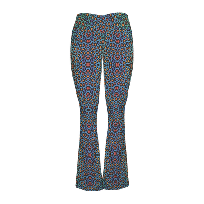 Wild Leopards - Cross Waisted Flair Leggings