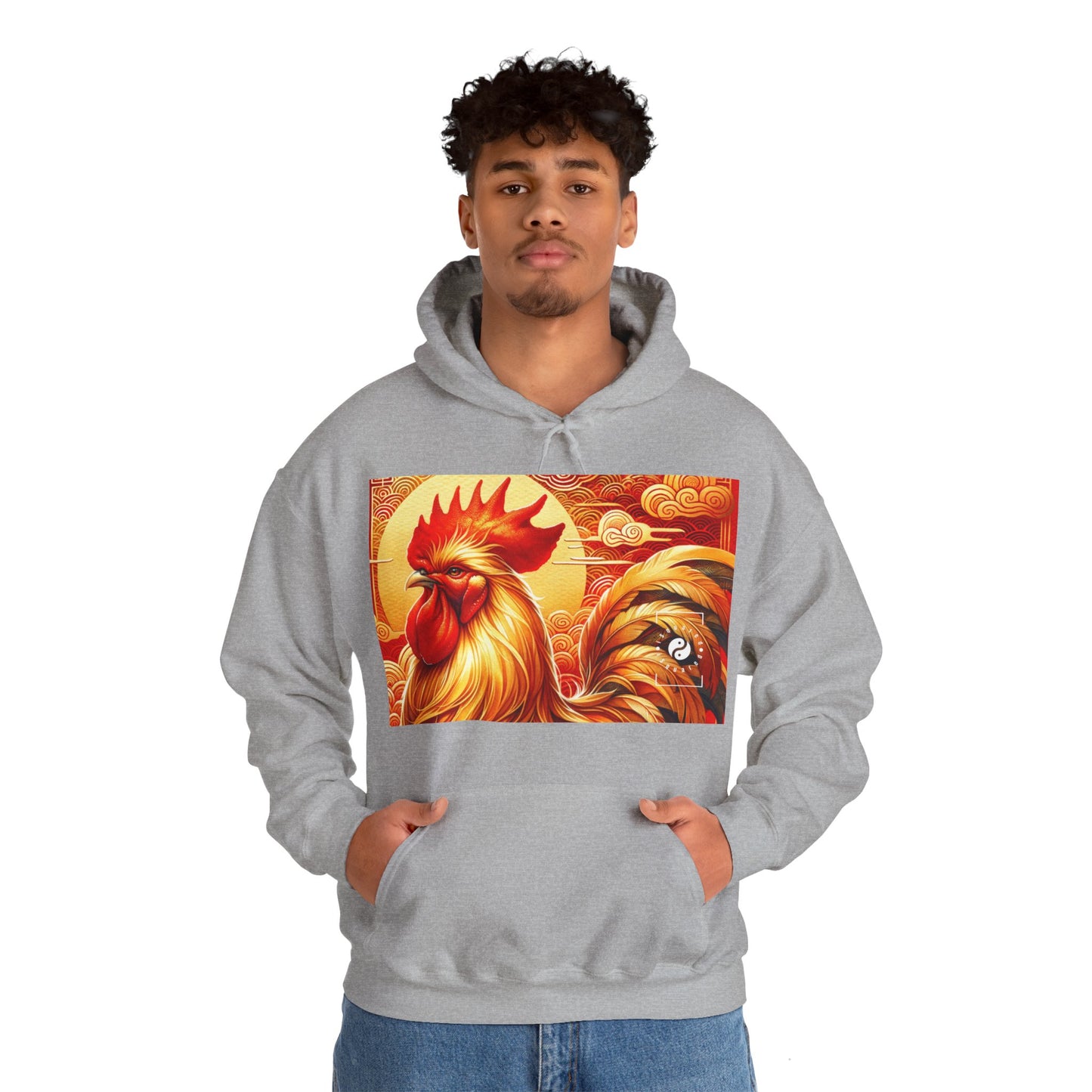 "Crimson Dawn: The Golden Rooster's Rebirth" - Hoodie