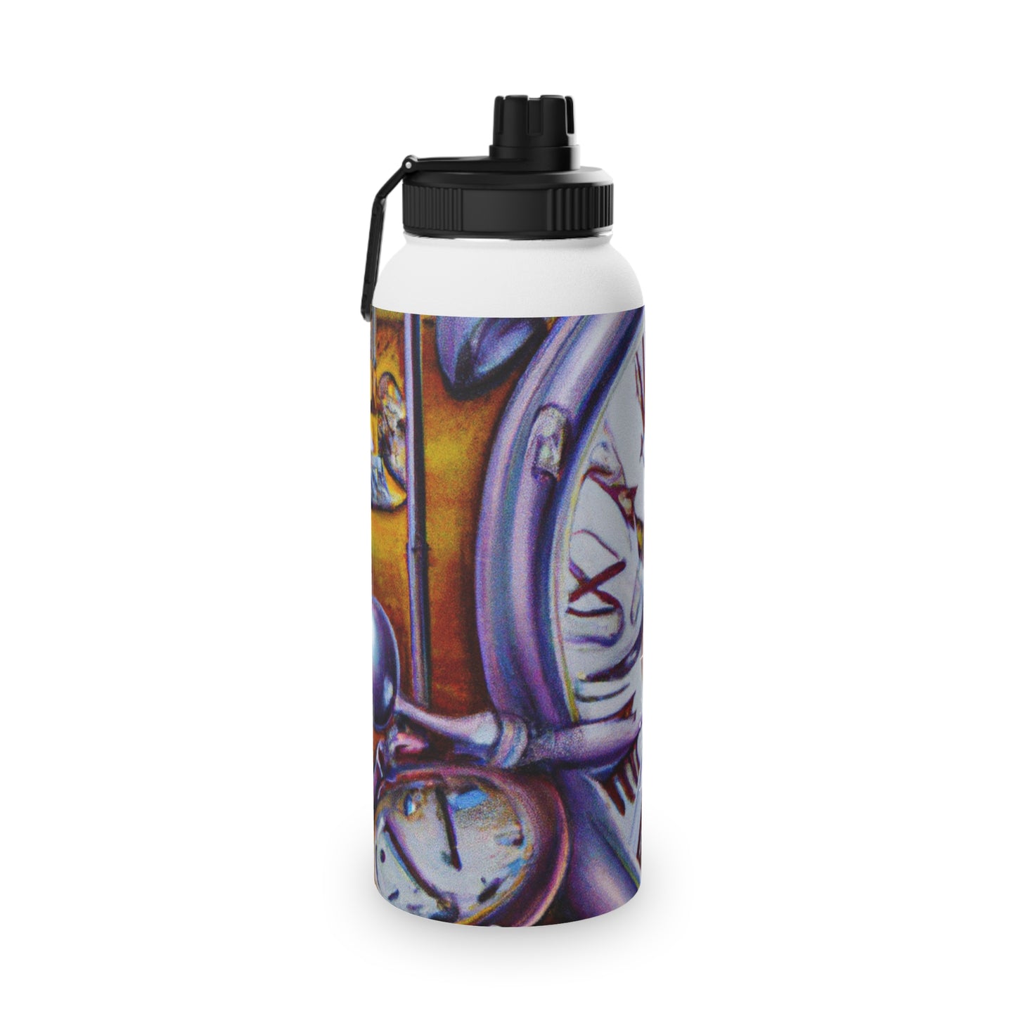 "Chrono Illusionist's Liquid Riddle" - Sports Water Bottle