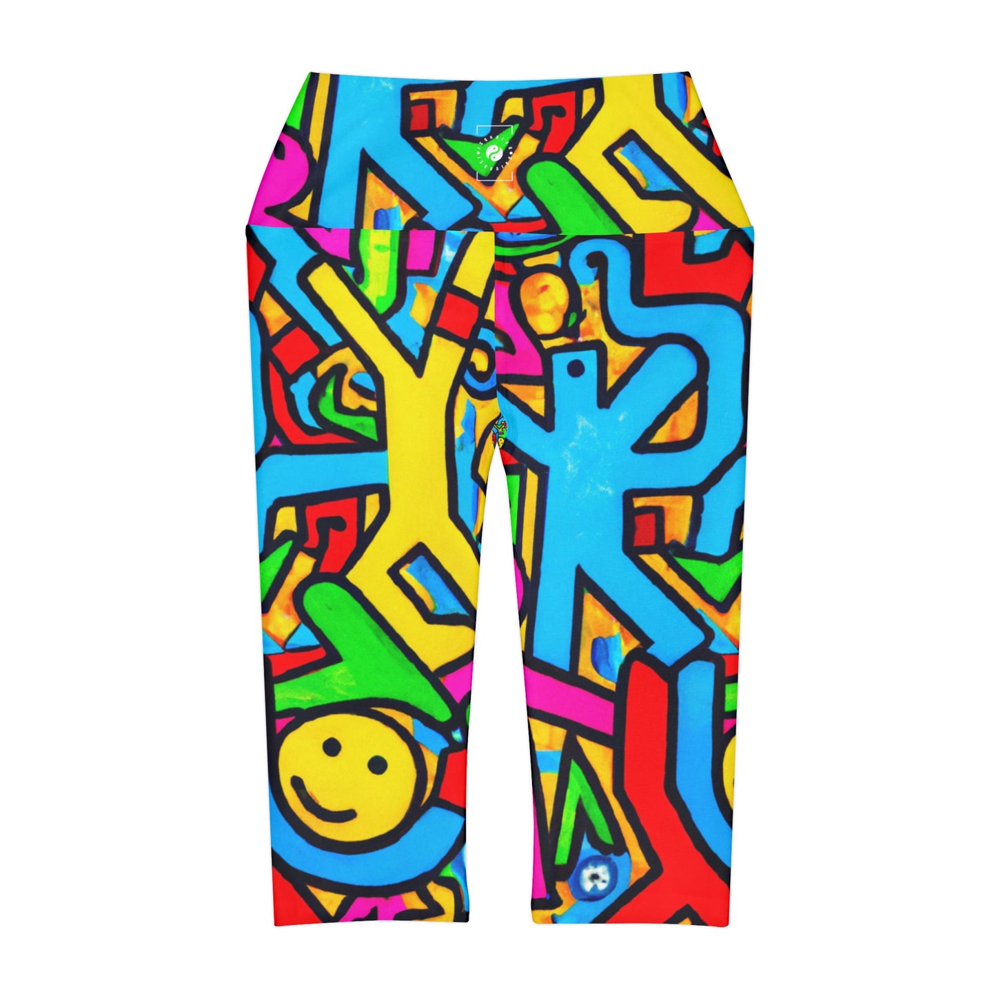 symbols of happiness - High Waisted Capri Leggings