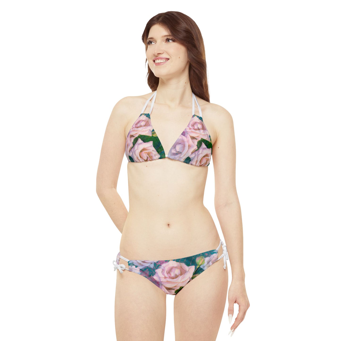 Cosmic Roses - Lace-up Bikini Set