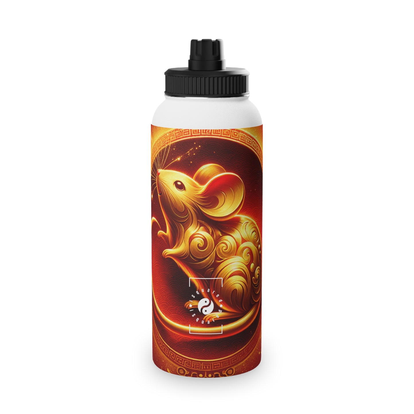 "Golden Emissary: A Lunar New Year's Tribute" - Sports Water Bottle