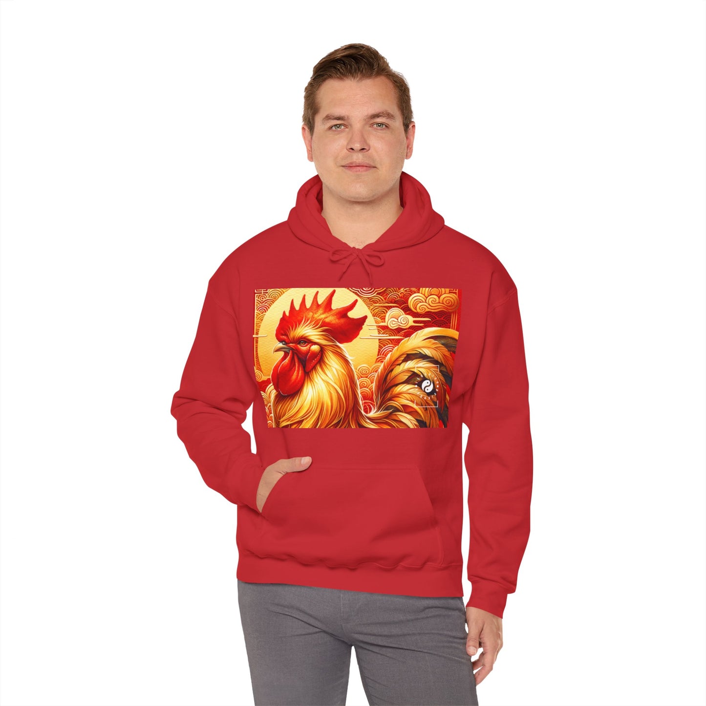 "Crimson Dawn: The Golden Rooster's Rebirth" - Hoodie