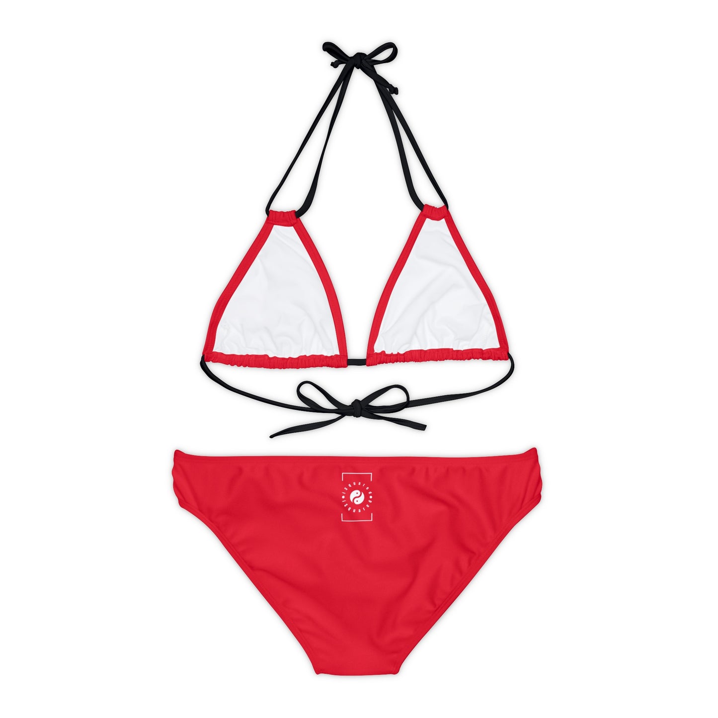 #D10927 Scarlet Red - Lace-up Bikini Set