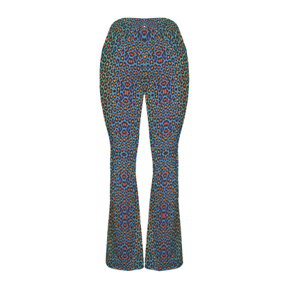 Wild Leopards - Cross Waisted Flair Leggings