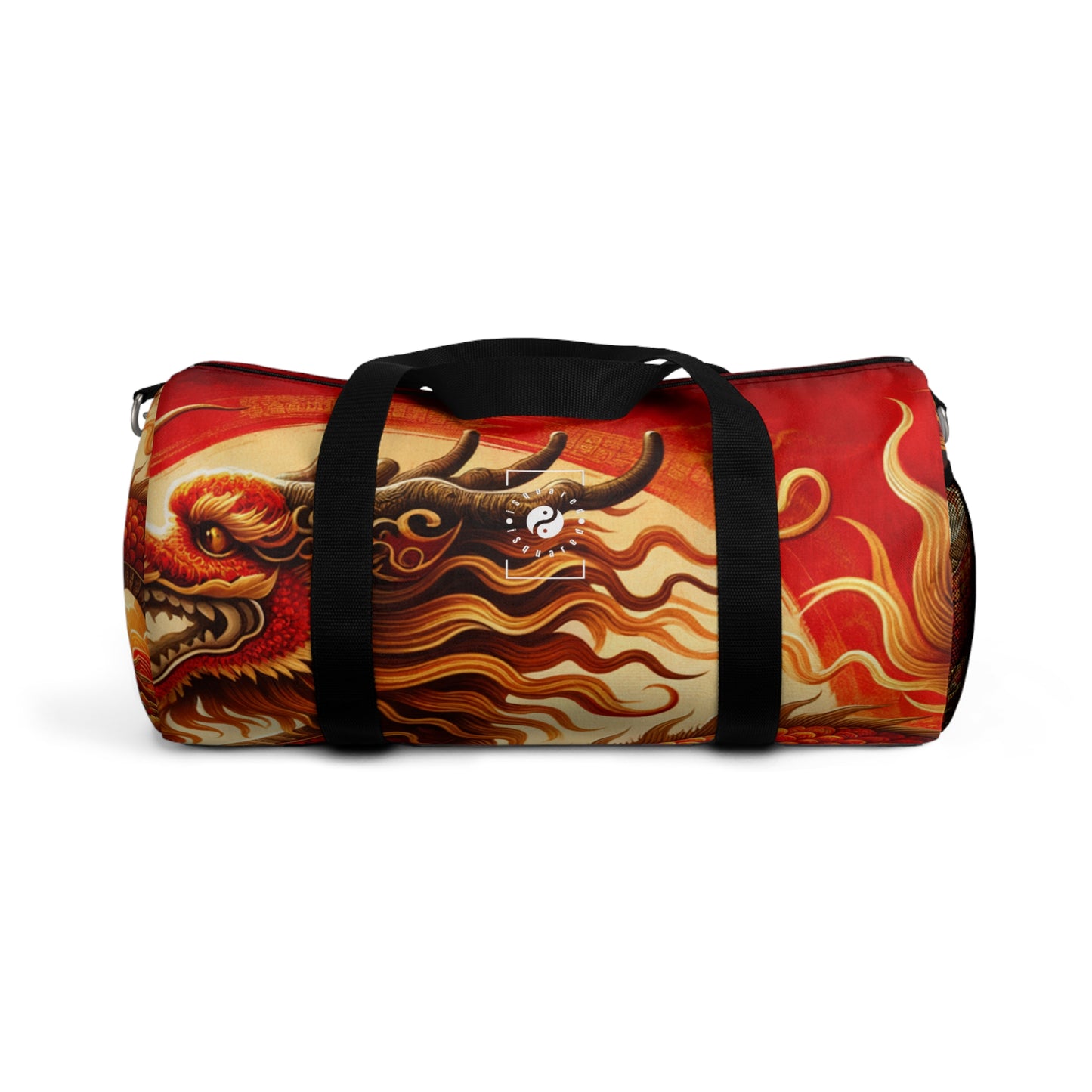 "Golden Dragon Dance in the Crimson Twilight" - Duffle Bag