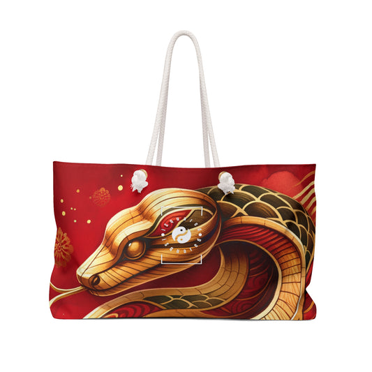 "Crimson Serenity: The Golden Snake" - Casual Yoga Bag