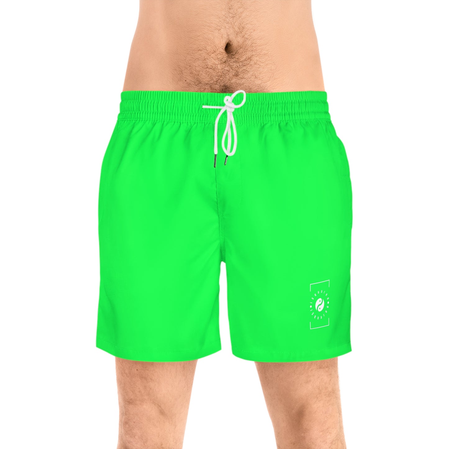 #0FFF50 Neon Green - Short de bain (couleur unie) pour homme
