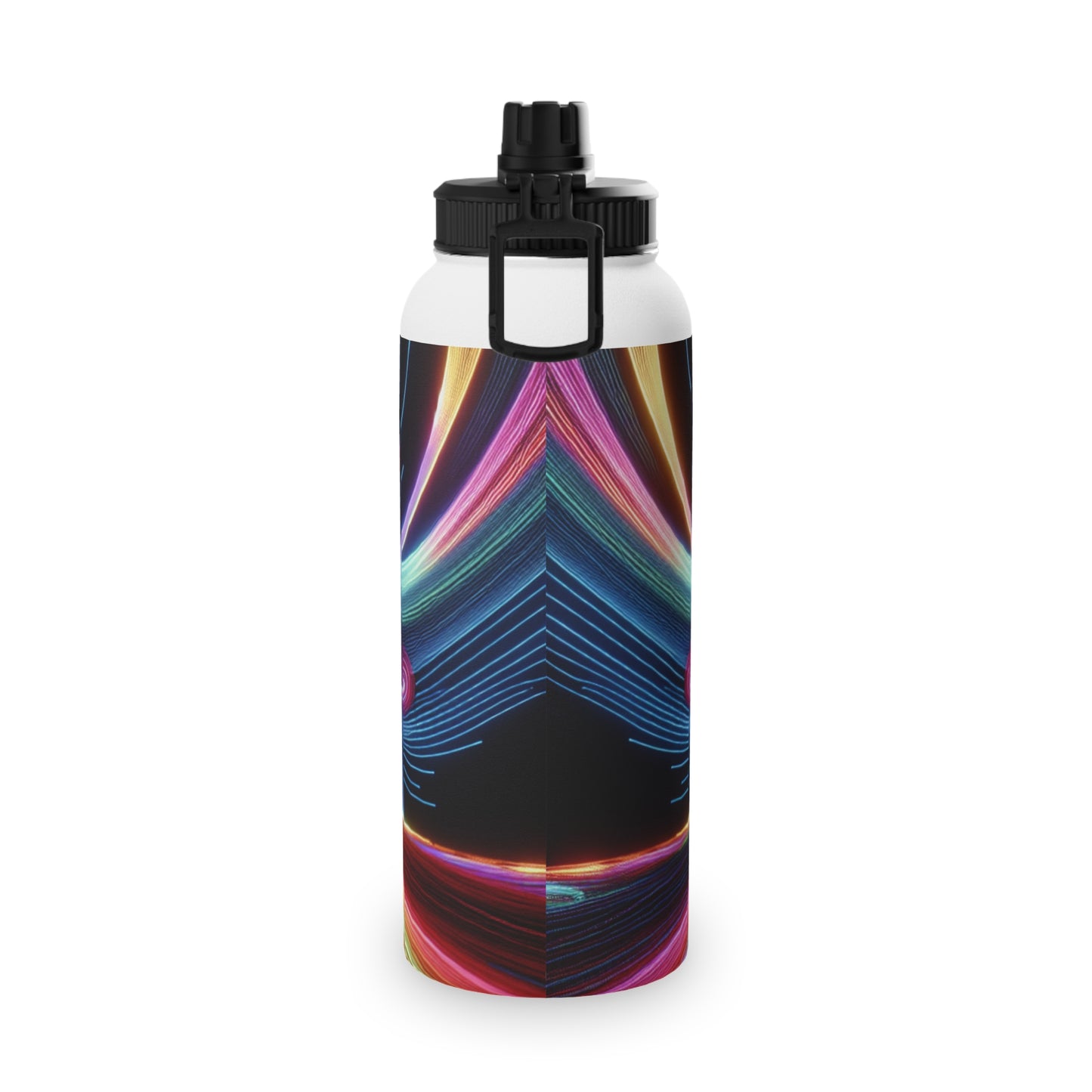 "Neon Zenith: Chromatic Balance" - Sports Water Bottle