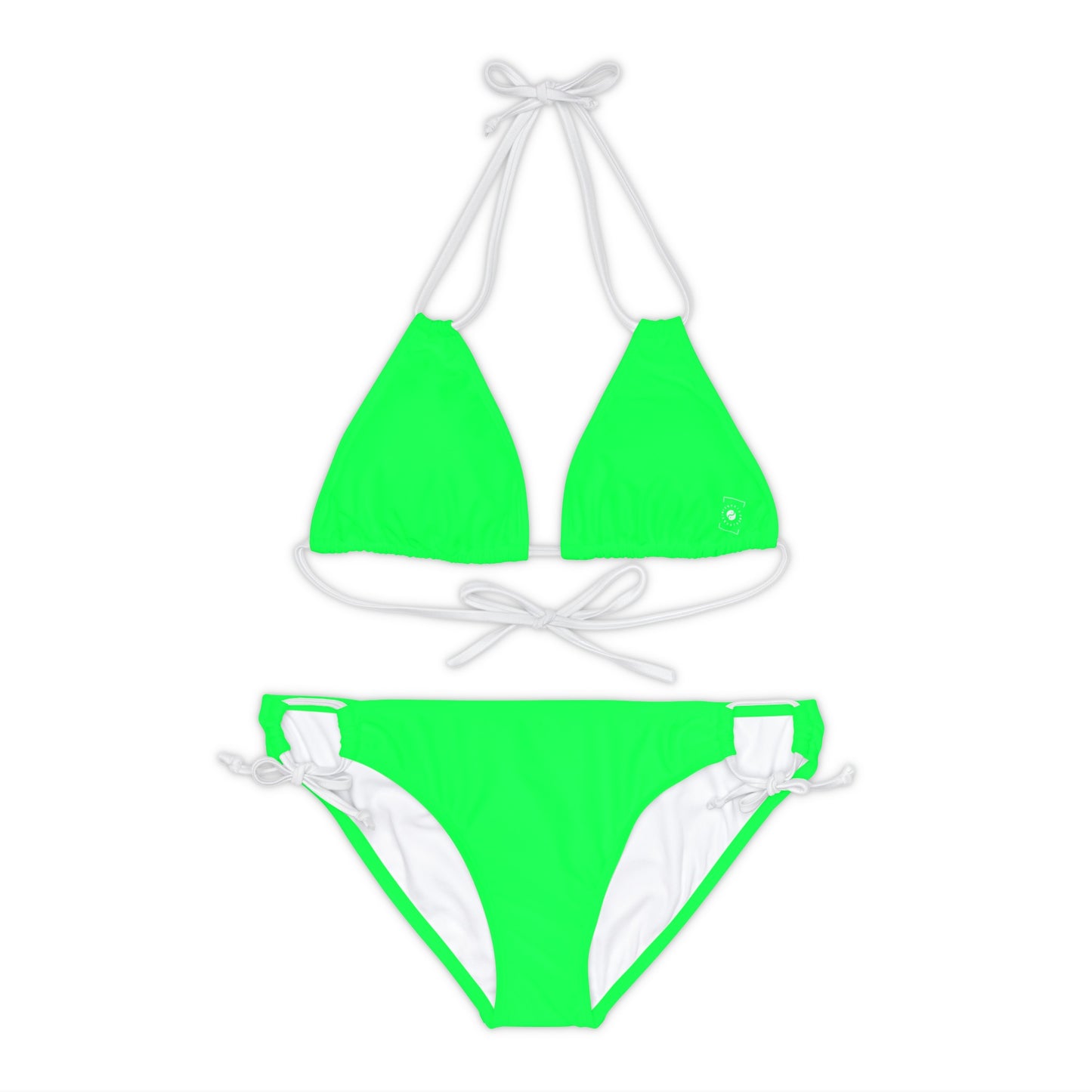 #0FFF50 Neon Green - Lace-up Bikini Set