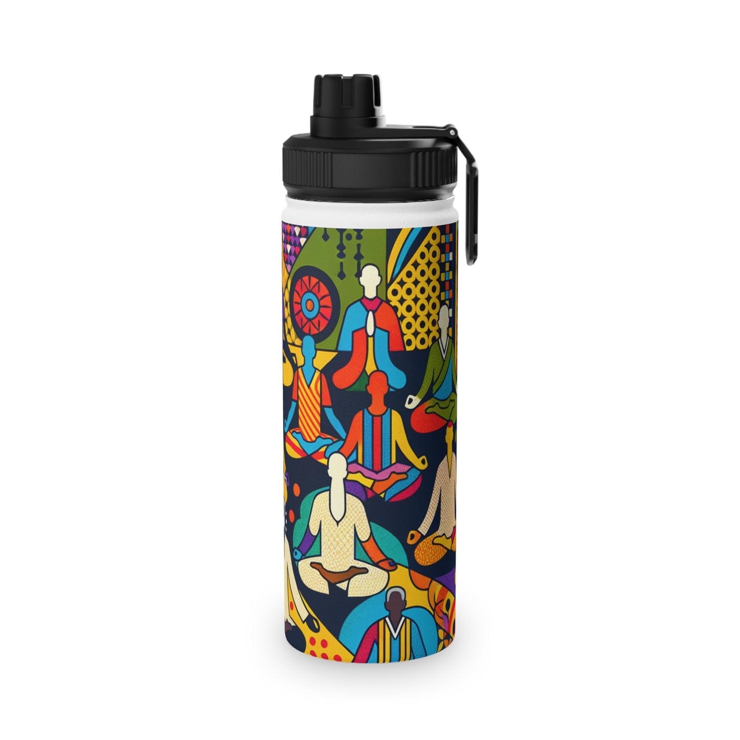 "Vibrant Sadana: Unleashing the Prana in Nouveau Réalité" - Sports Water Bottle