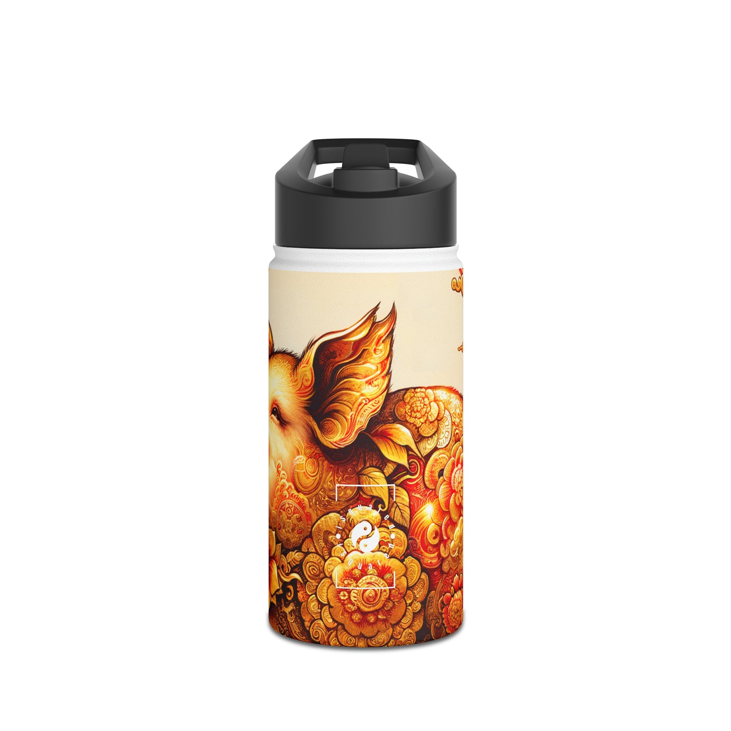 "Golden Prosperity: The Divine Boar Celebration" - Water Bottle