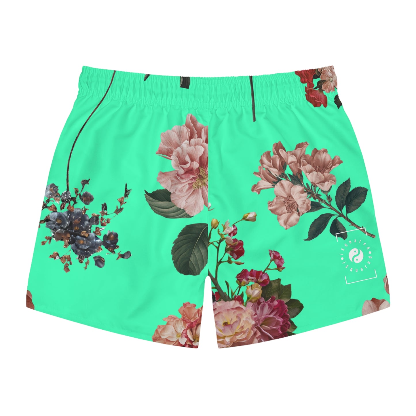 Botanicals on Turquoise - Swim Trunks for Men