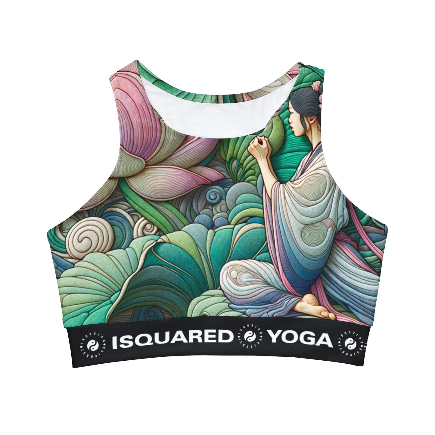 "Lotus Echo Serenity" - High Neck Crop Top