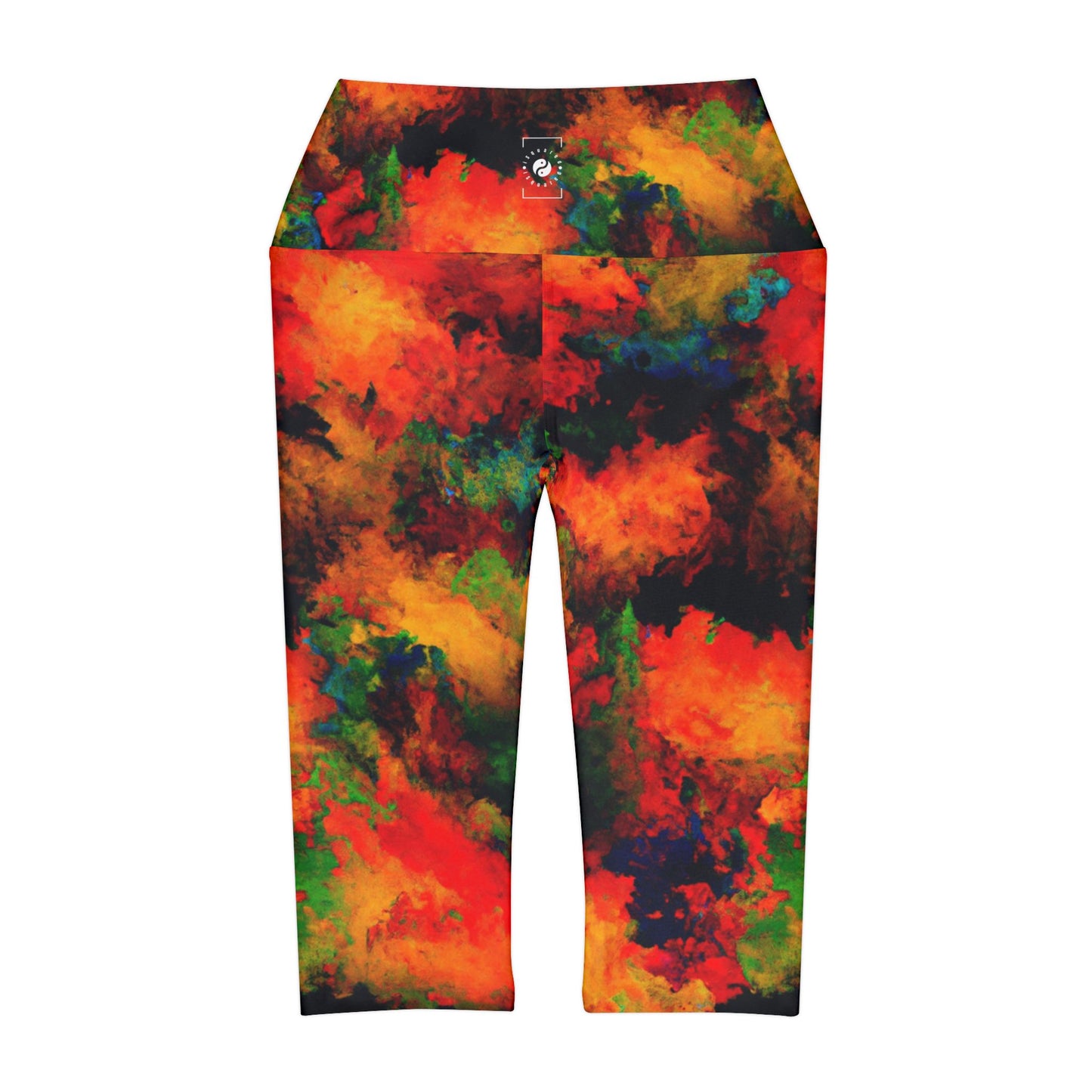 Luminous Whispers Symphony - High Waisted Capri Leggings