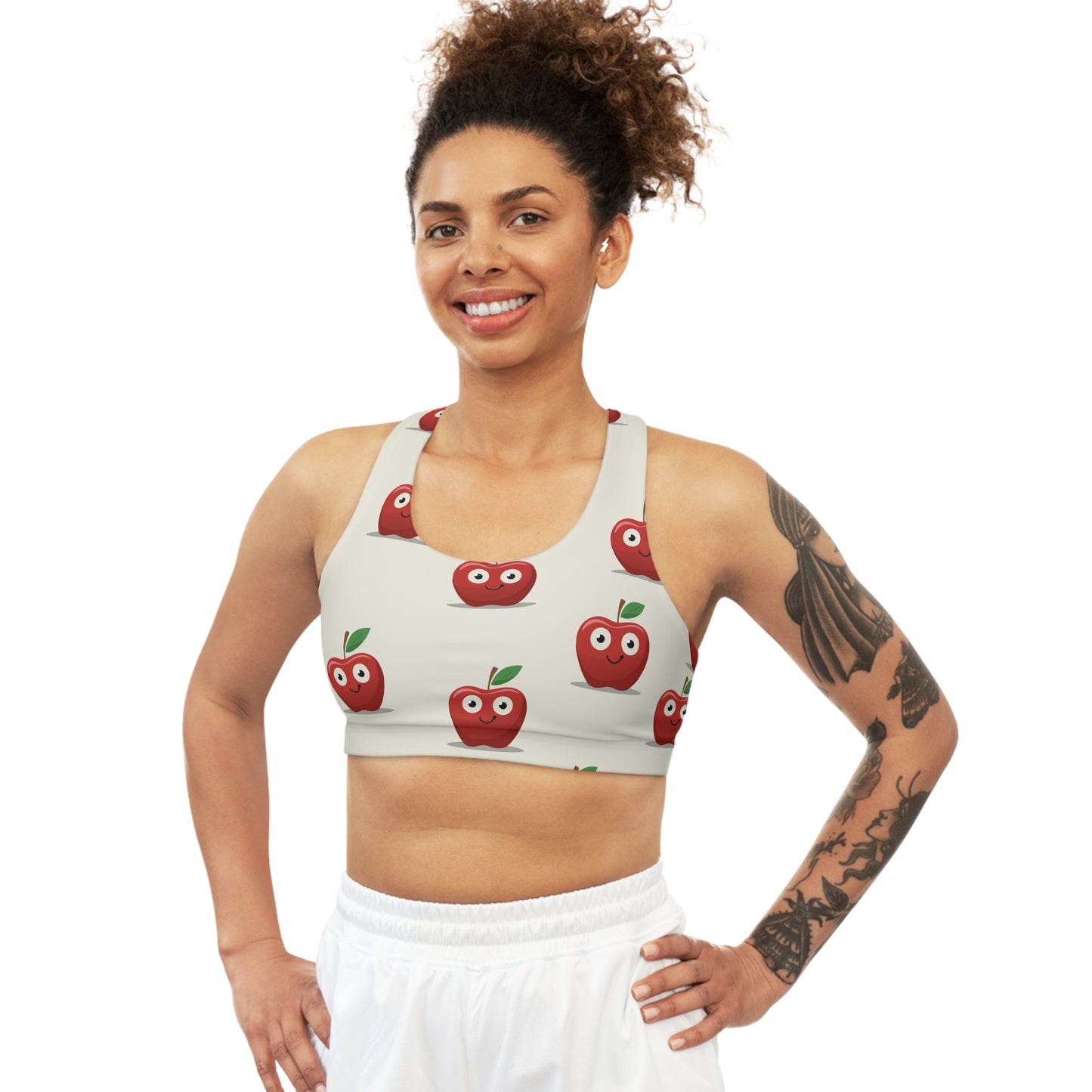 #E9E7DA Ivory + Apple - Soutien-gorge de sport sans couture