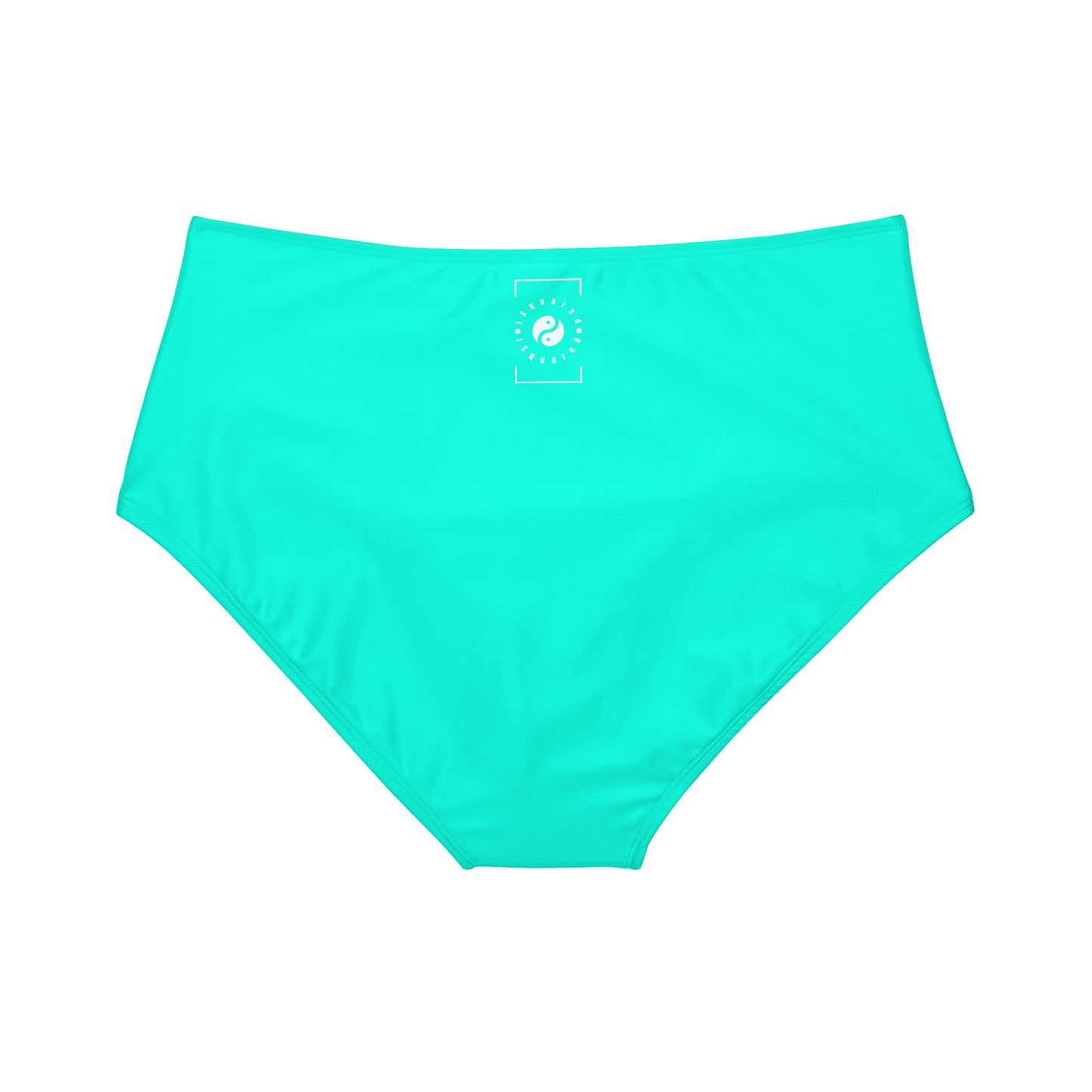 Neon Teal #11ffe3 - High Waisted Bikini Bottom