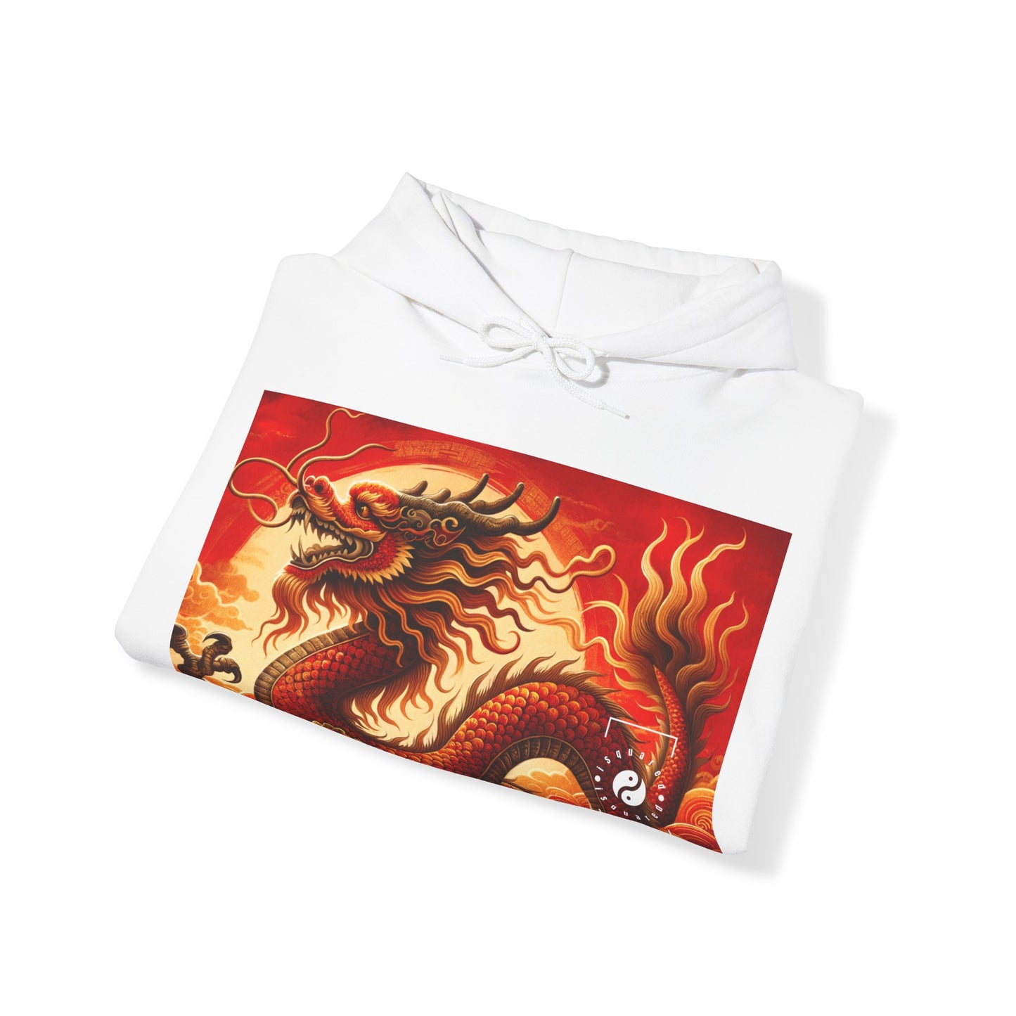 "Golden Dragon Dance in the Crimson Twilight" - Hoodie