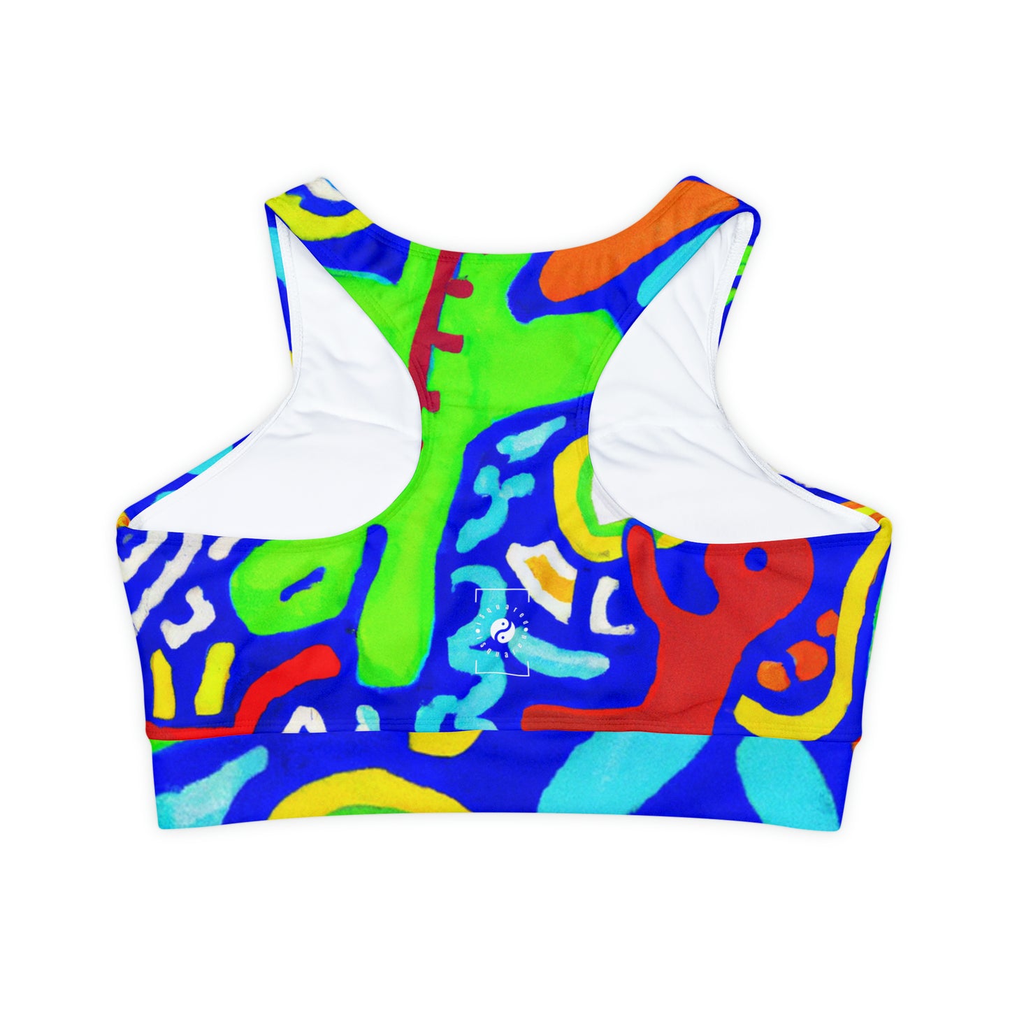 "Chroma Glyphe Symphony" - Lined & Padded Sports Bra