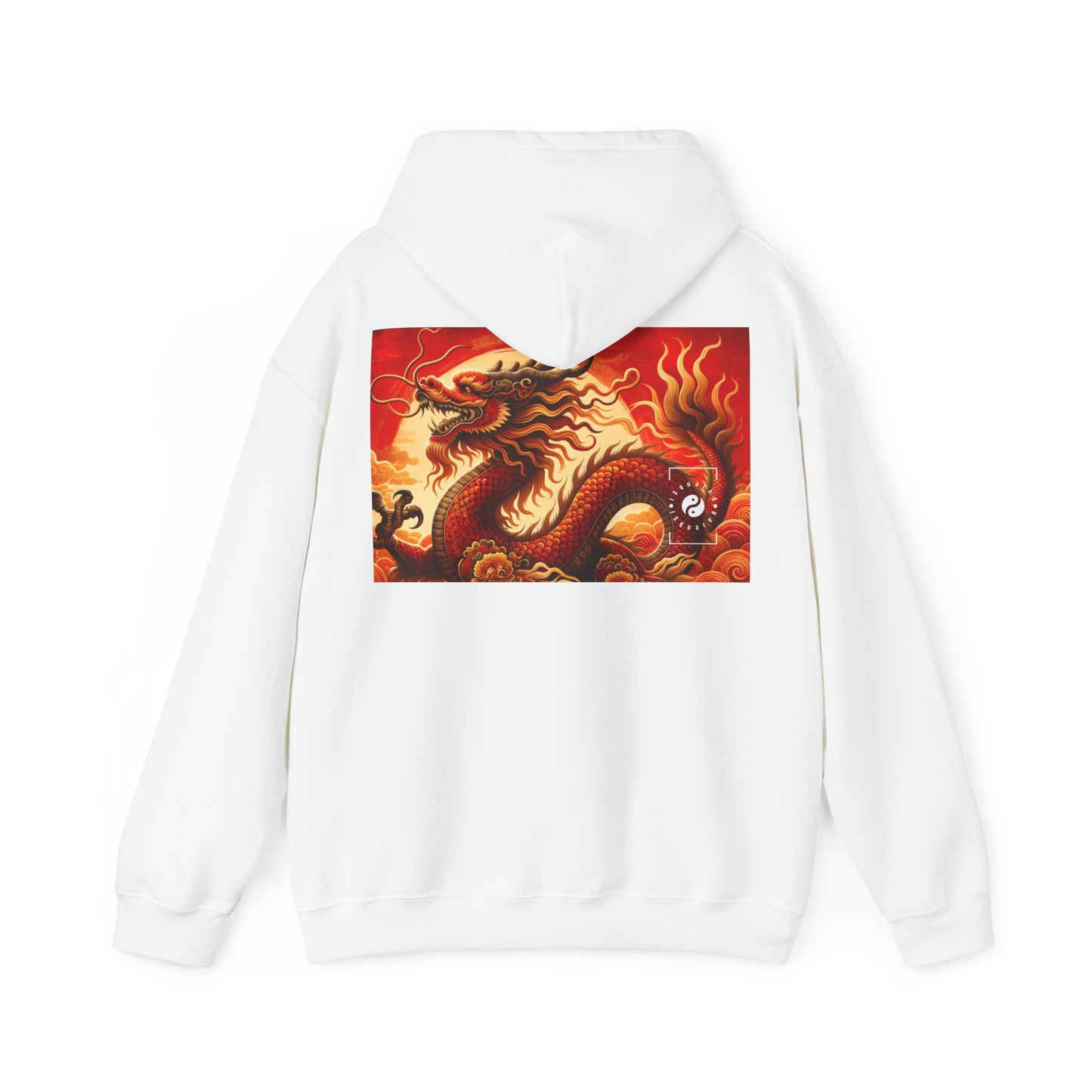 "Golden Dragon Dance in the Crimson Twilight" - Hoodie