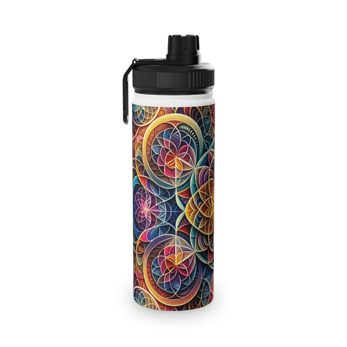 "Sacred Symmetry: Infinite Radiance of Love" - Sports Water Bottle