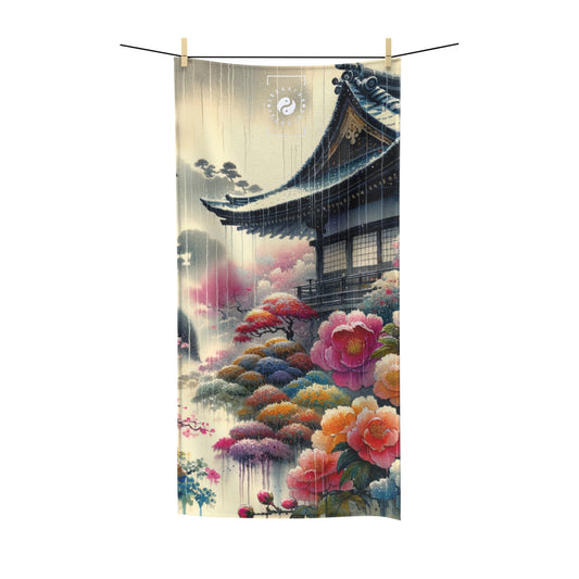 "Rain-drenched Sakura Spectrum" - All Purpose Yoga Towel