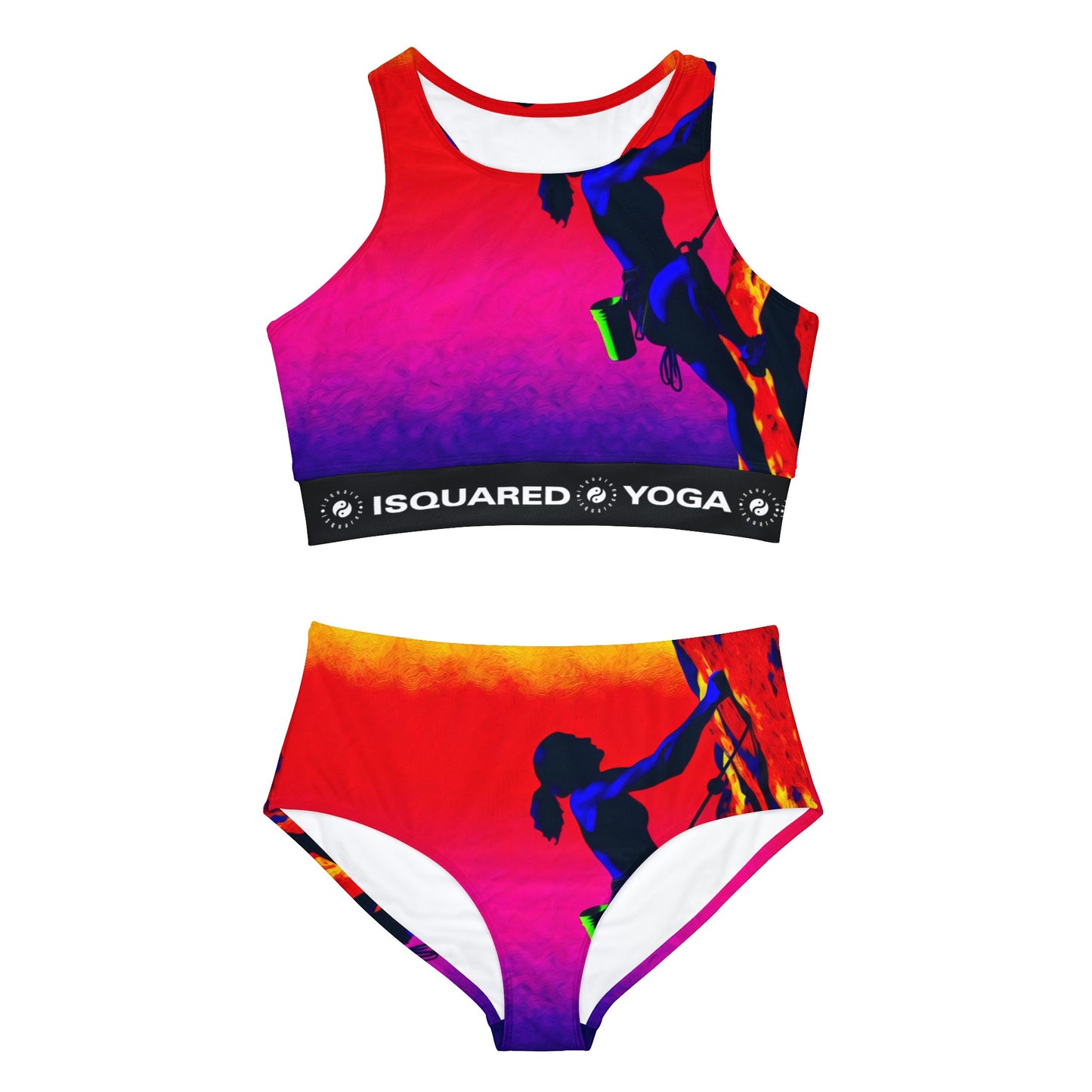 "Technicolour Ascent: The Digital Highline" - Ensemble de bikini de yoga chaud