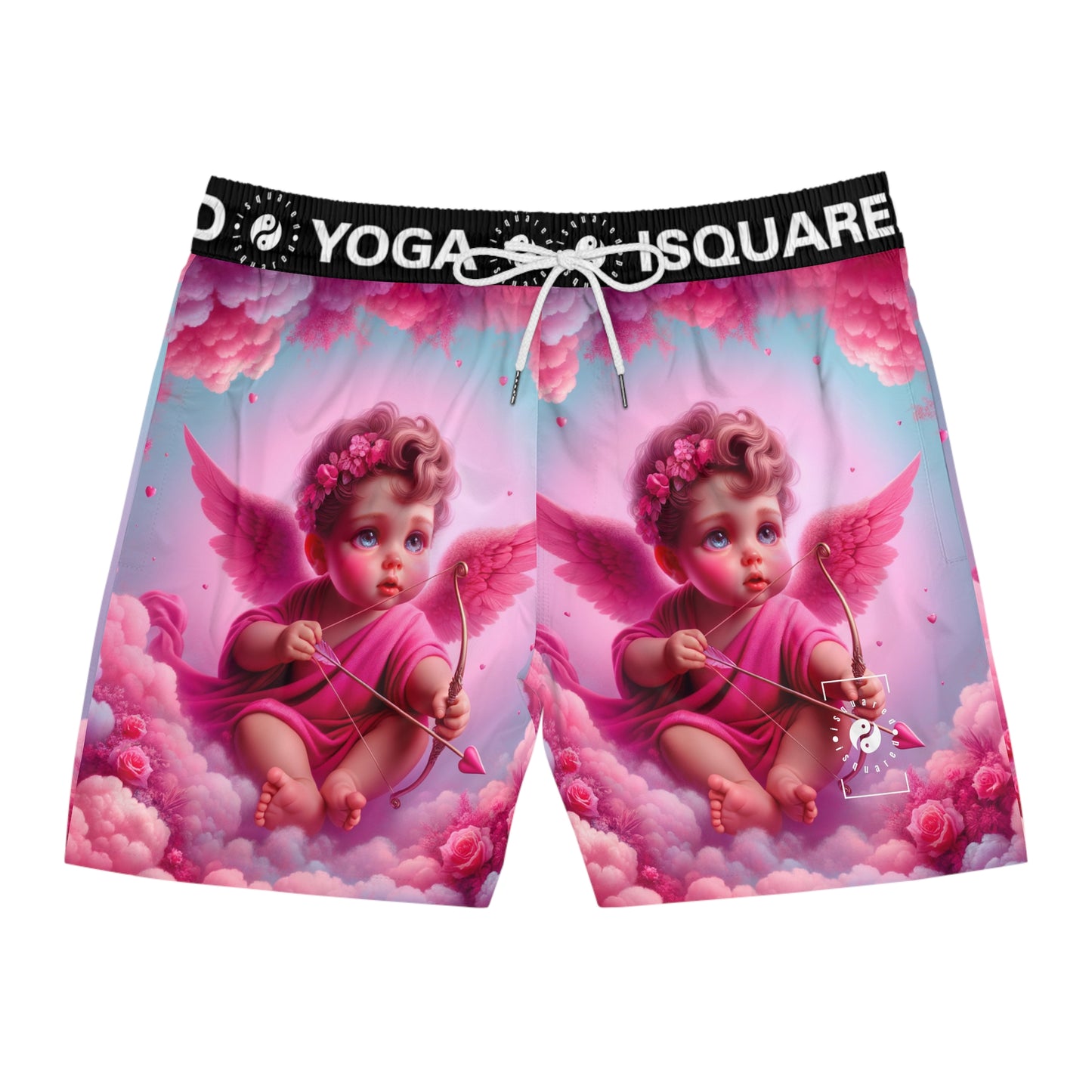 "Bold Blush: A Cupid's Love Affair" - Swim Shorts (Mid-Length) for Men