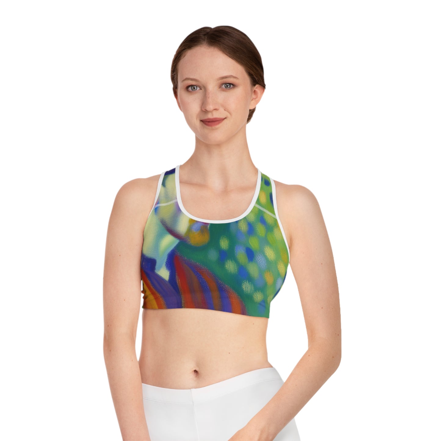 "Serene Resilience: A Frida's Solitude in hues" - High Performance Sports Bra