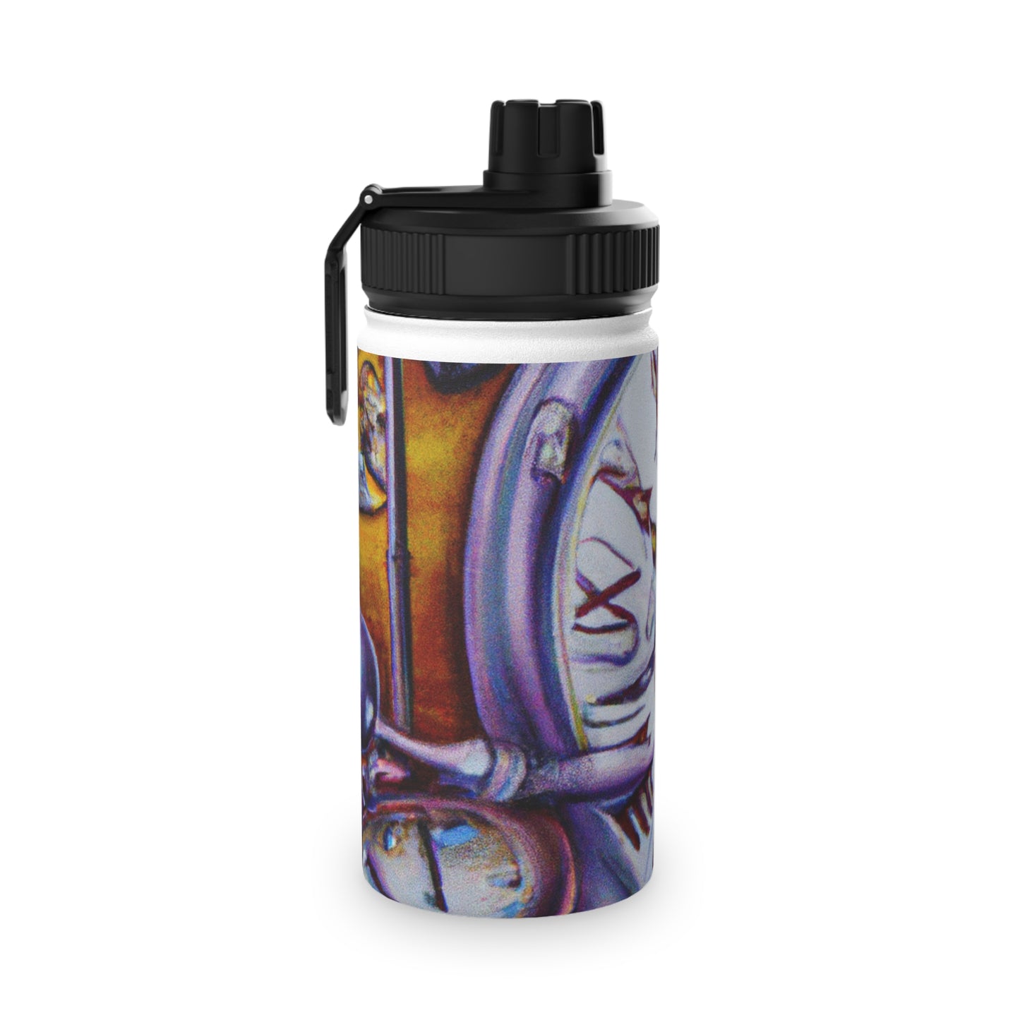 "Chrono Illusionist's Liquid Riddle" - Sports Water Bottle