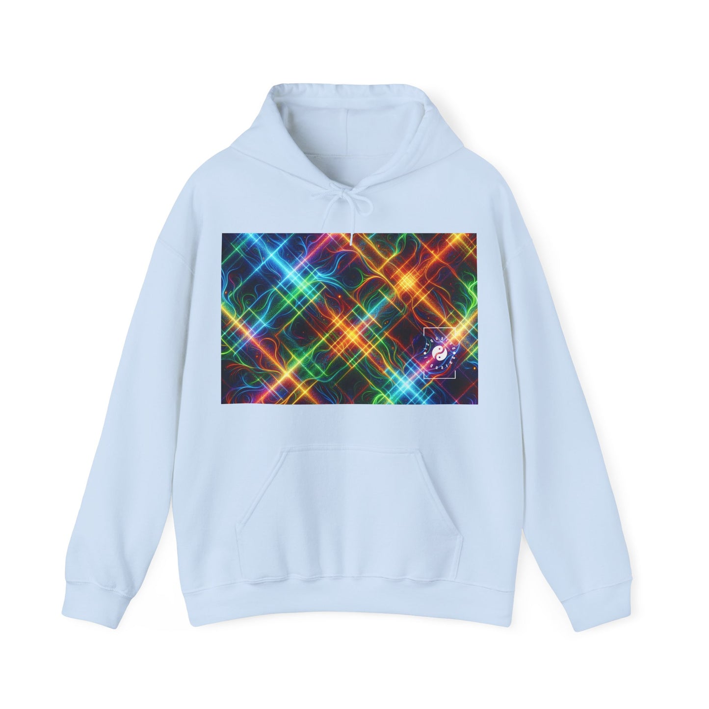 "Neon Plaid Luminosity Matrix" - Hoodie