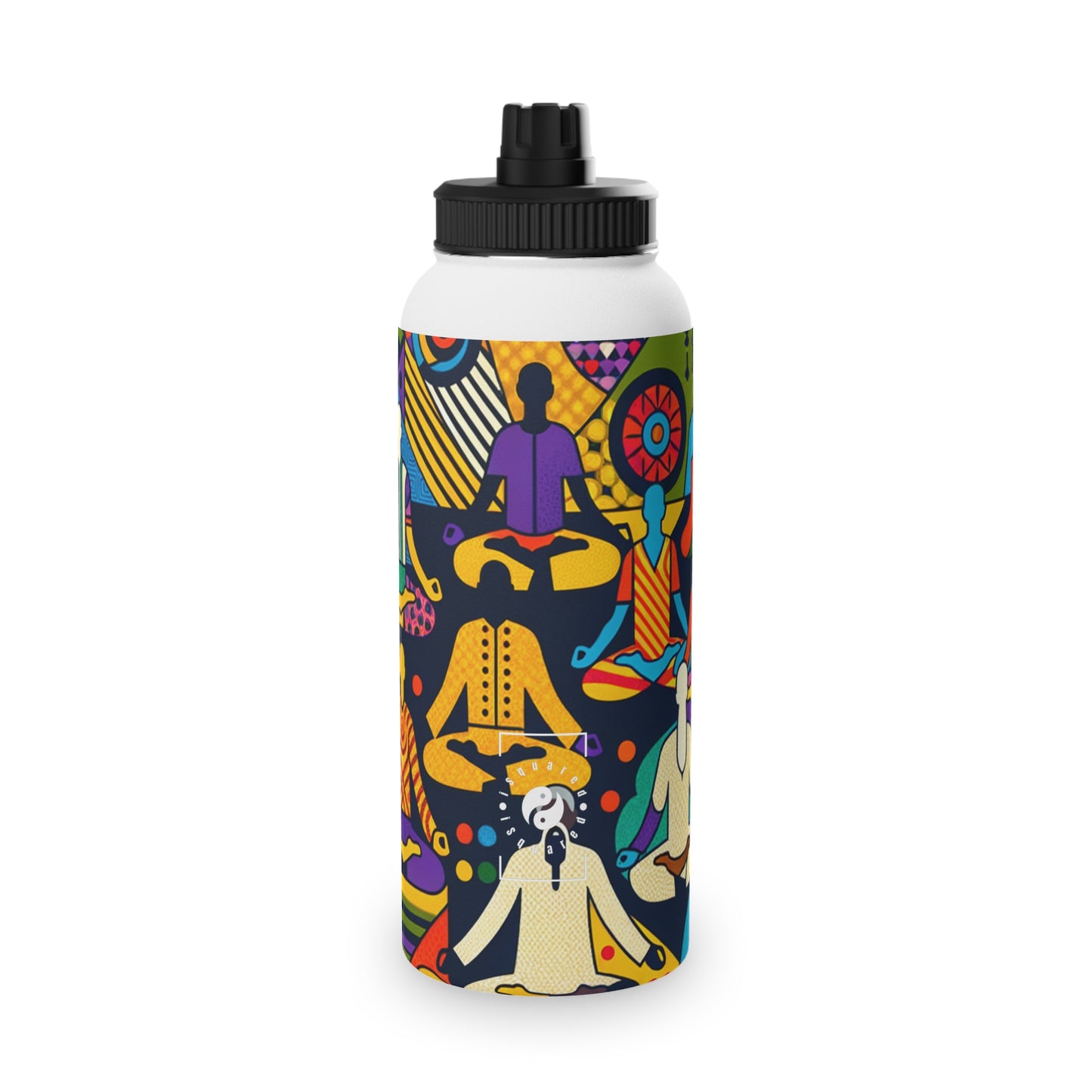 "Vibrant Sadana: Unleashing the Prana in Nouveau Réalité" - Sports Water Bottle