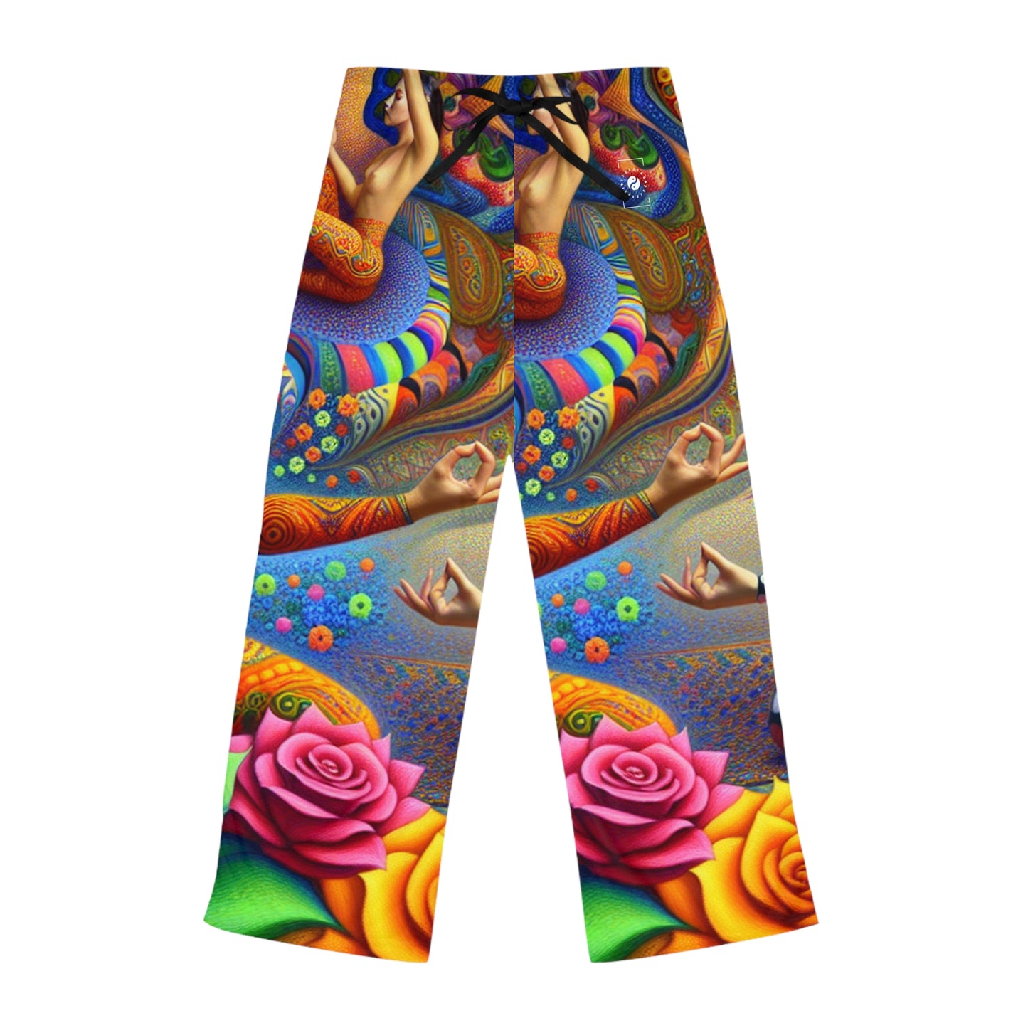 "Kahlo-Kusama Blossom Asanas: A Surreal Yoga Symphony" - Women lounge pants