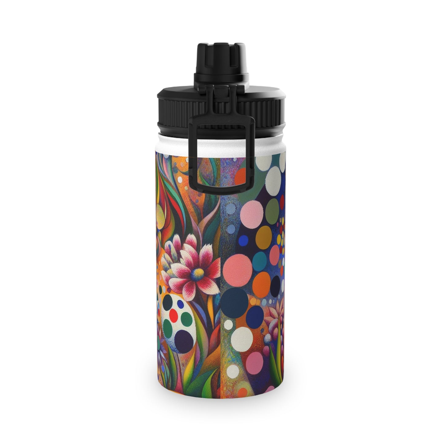 "Polka Petals in Yogic Surrealism: An Artistic Salute to Kusama and Kahlo" - Sports Water Bottle