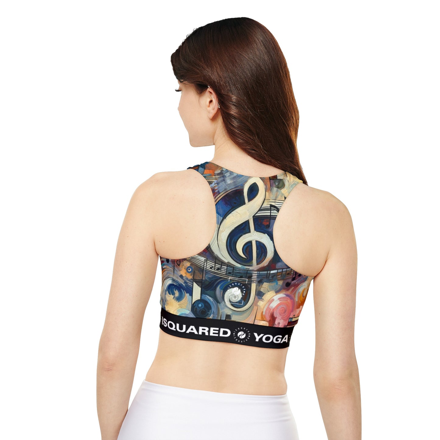 "Melodic Abstraction: Kandinsky's Symphony" - Lined & Padded Sports Bra