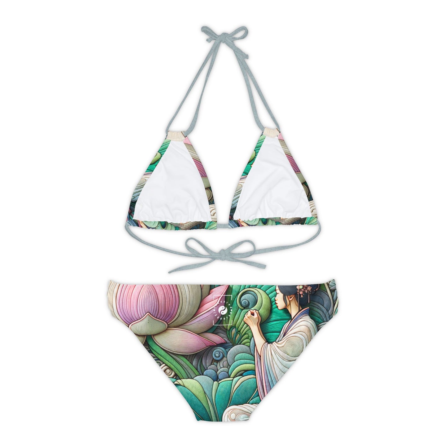 "Lotus Echo Serenity" - Lace-up Bikini Set