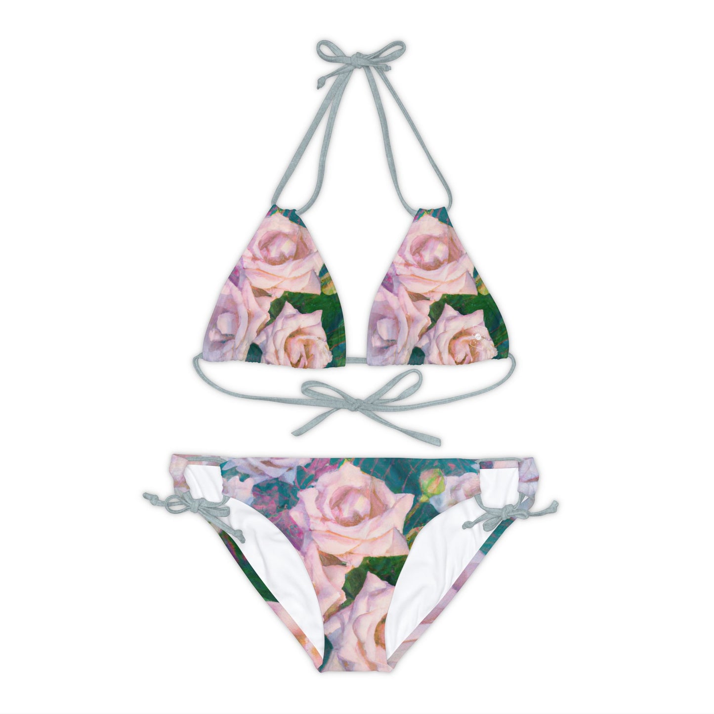 Cosmic Roses - Lace-up Bikini Set