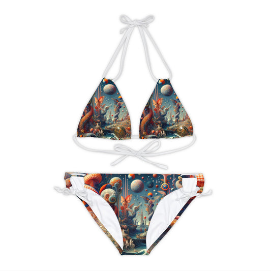 Kaleidoscopic Eden - Lace-up Bikini Set