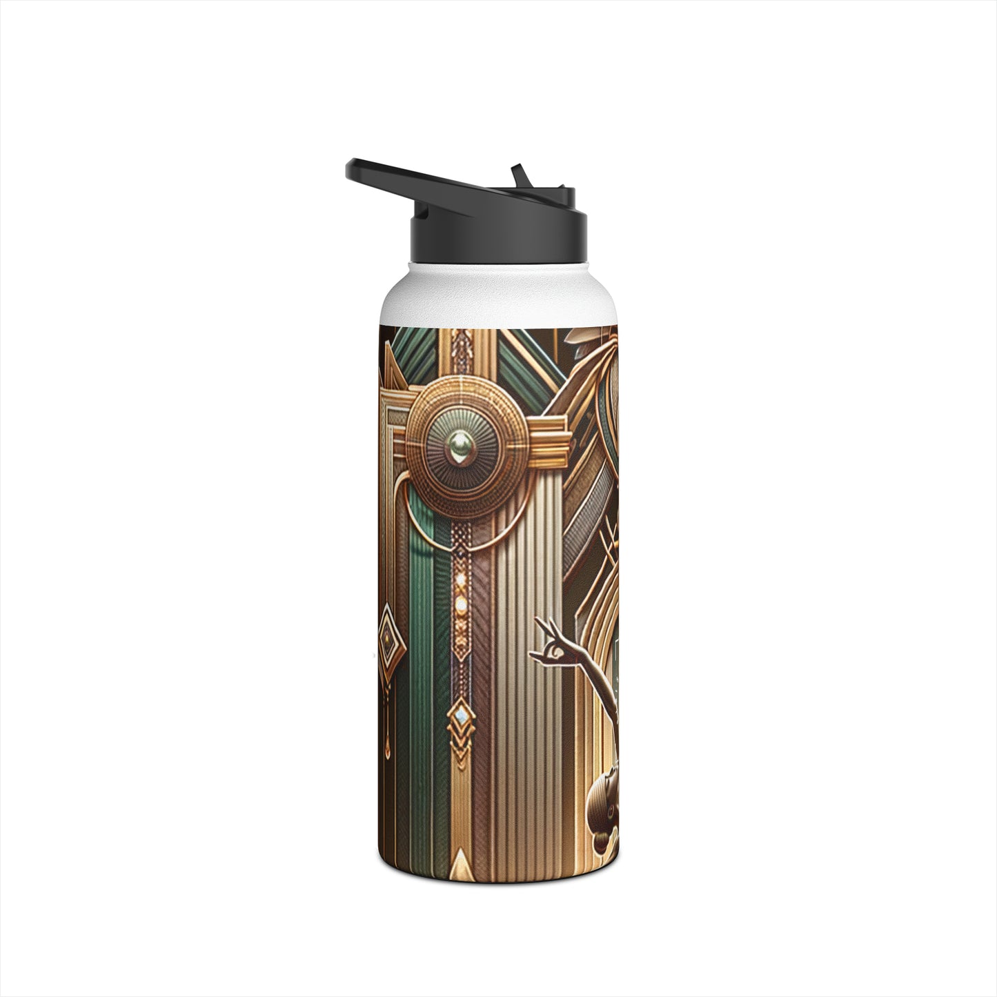 Deco Serenity: A Fusion of Opulence and Zen - Water Bottle