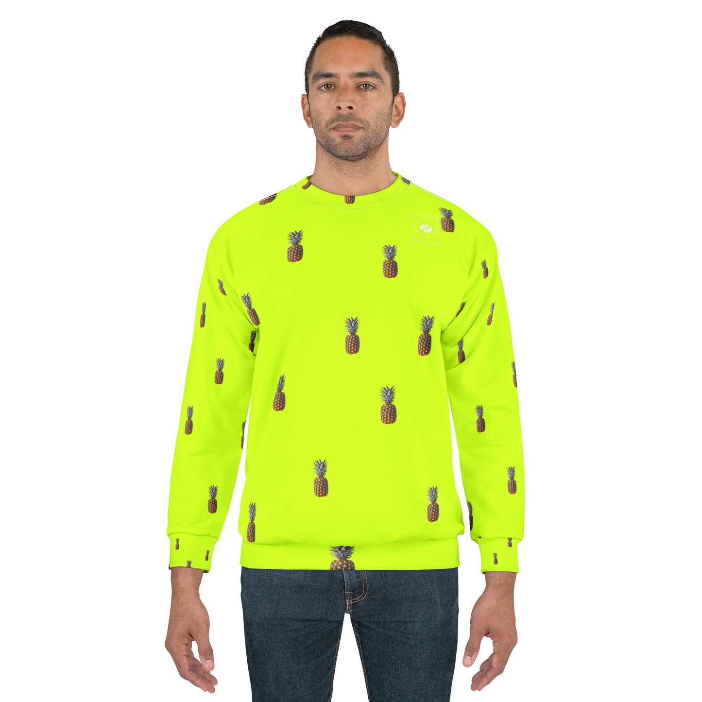 #D7FF11 Sharp Yellow + Pineapple - Unisex Sweatshirt