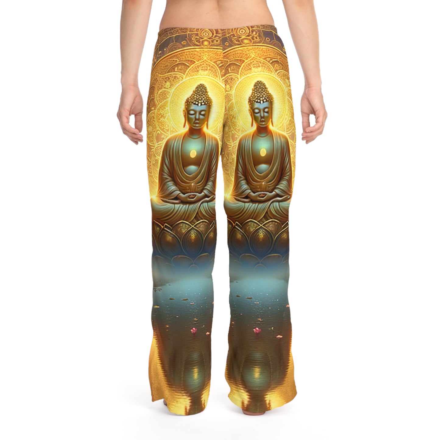 "Sérénité dans l'éphémère : Illuminations du Sutra du cœur" - Pantalon de détente pour femme