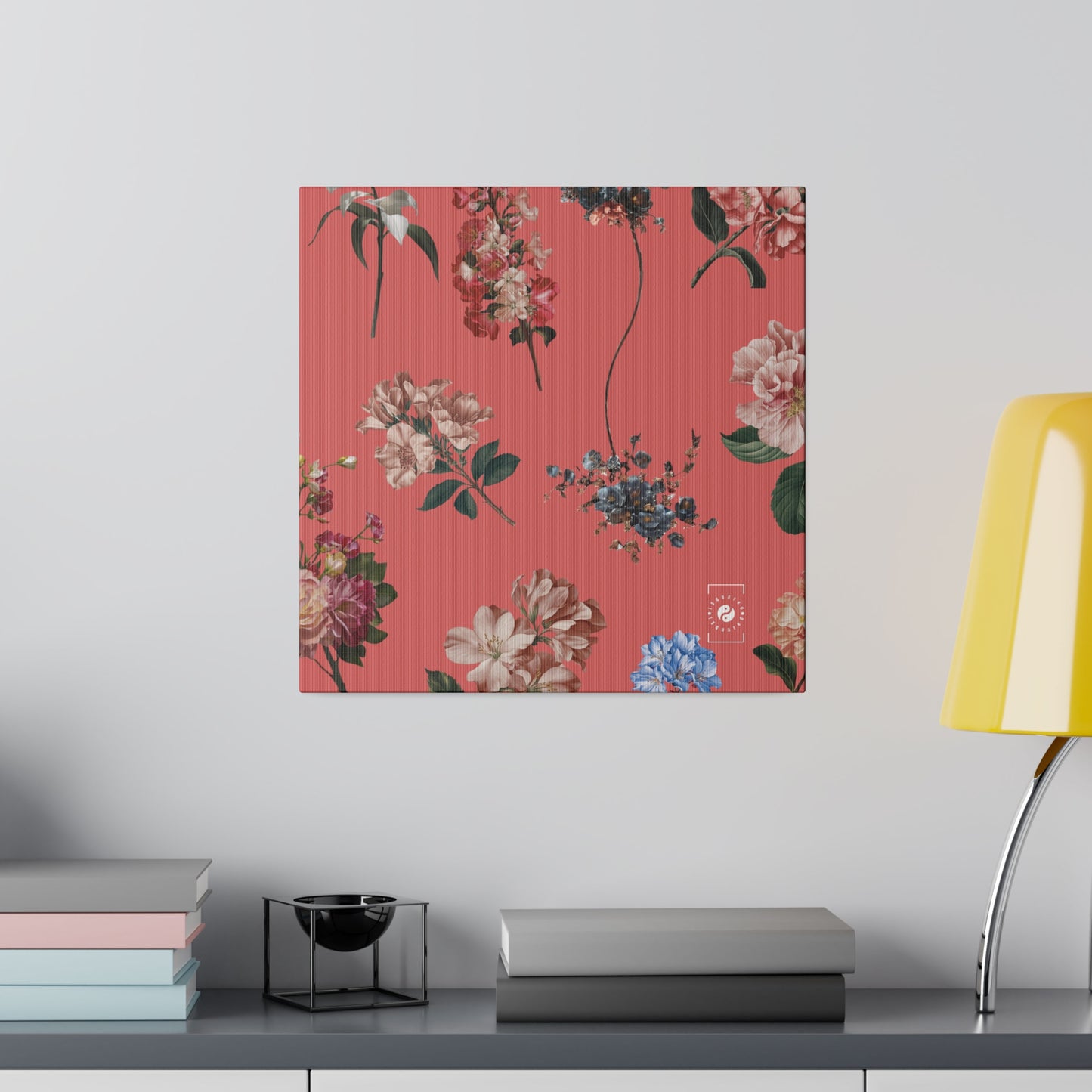 Botanicals on Coral - Art Print Canvas