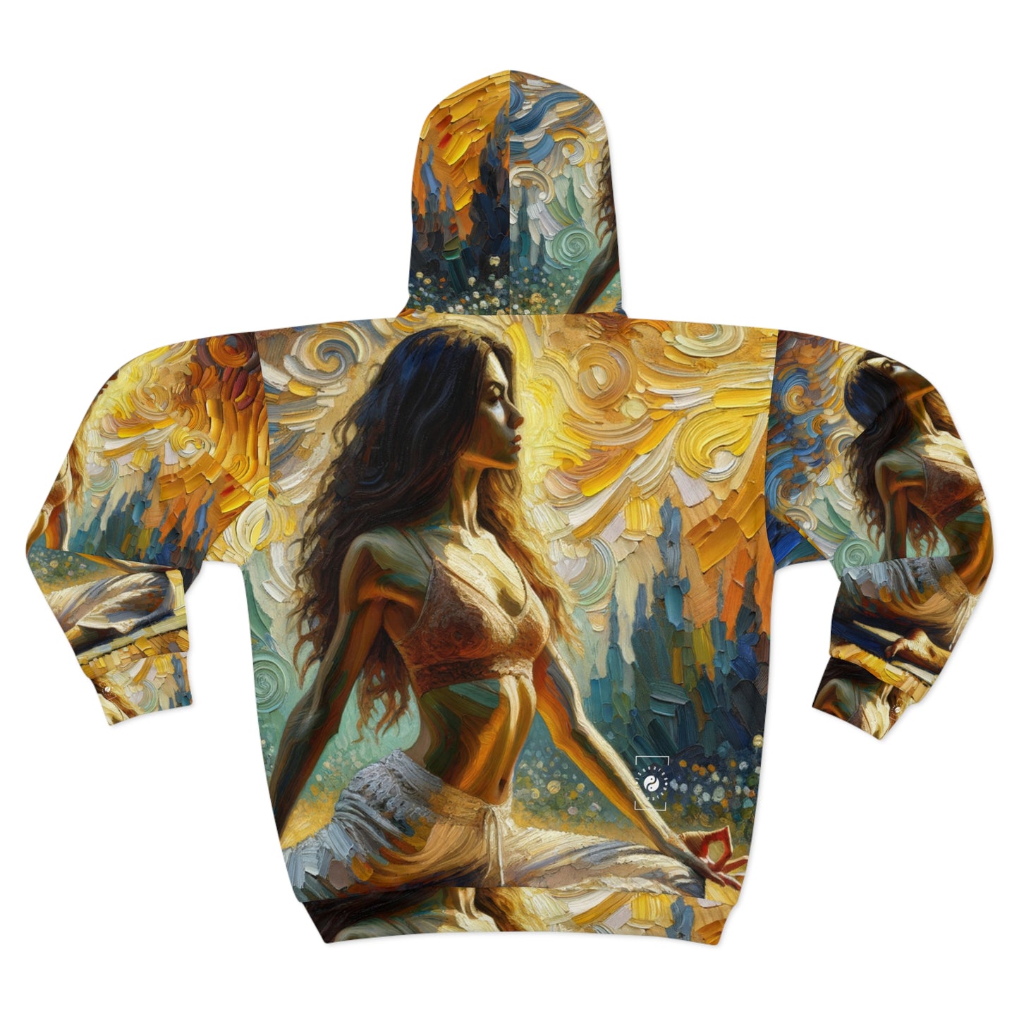 "Golden Warrior: A Tranquil Harmony" - Zip Hoodie