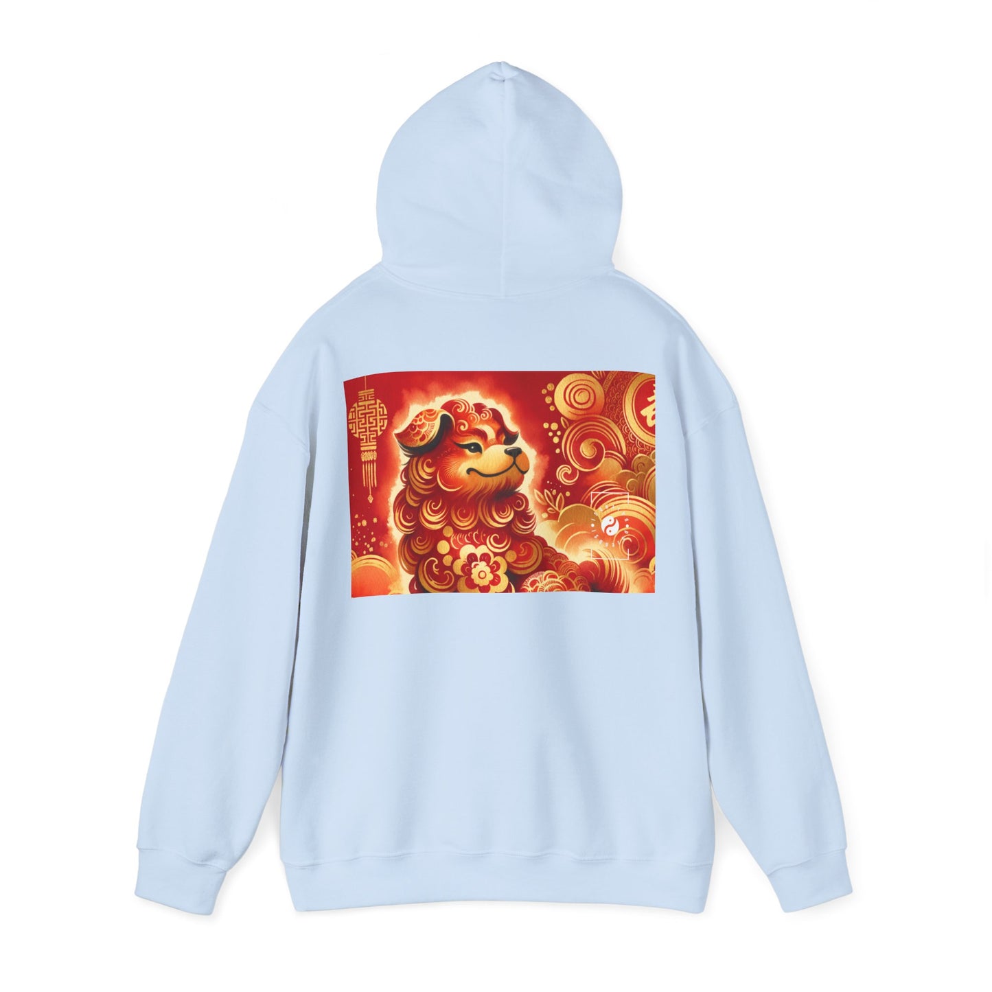 "Golden Canine Emissary on Crimson Tide: A Chinese New Year Odyssey" - Hoodie