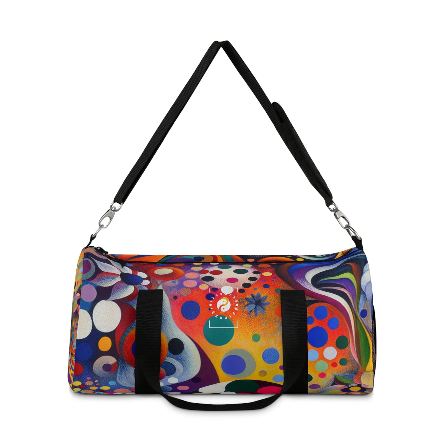 "Polka Petals in Yogic Surrealism: An Artistic Salute to Kusama and Kahlo" - Duffle Bag