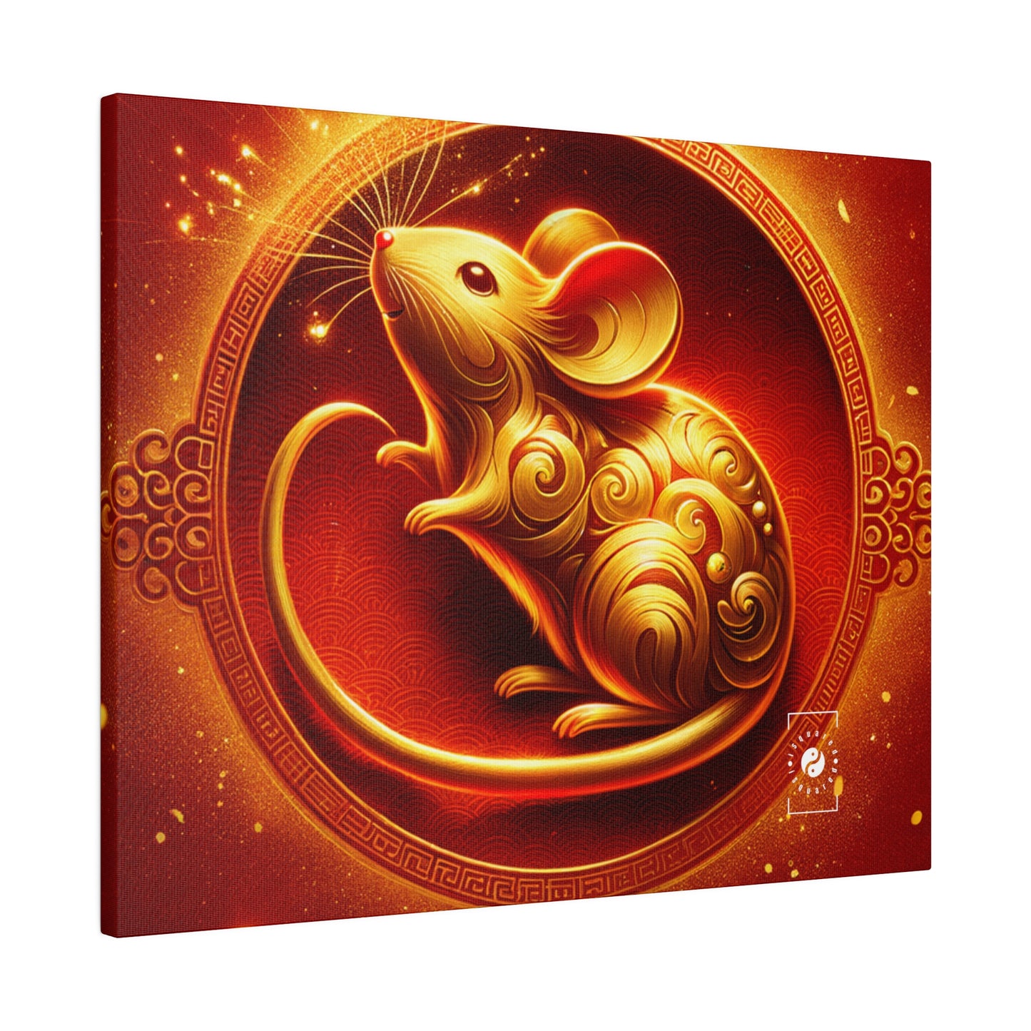 "Golden Emissary: A Lunar New Year's Tribute" - Art Print Canvas